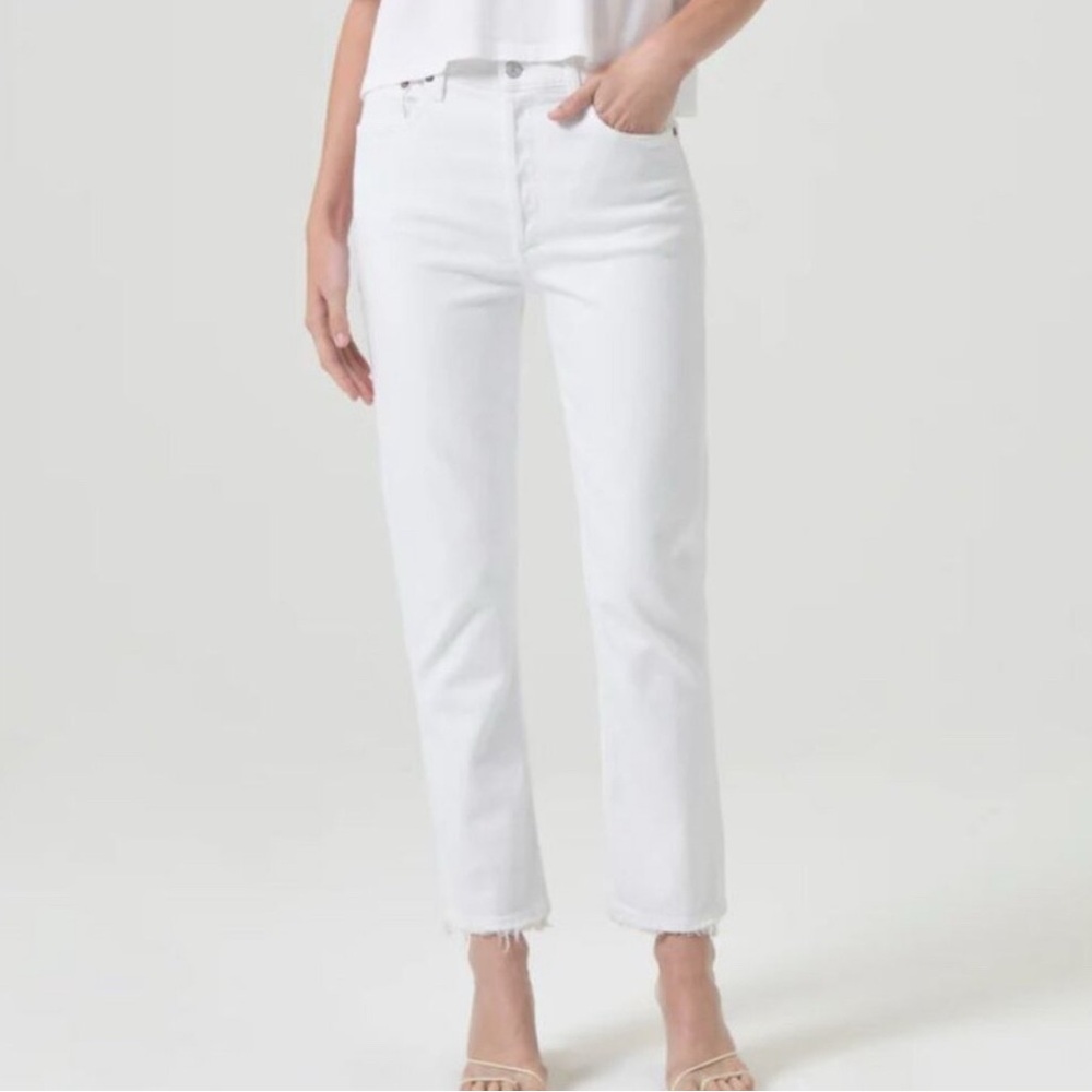 Agolde Women's Riley White Straight Leg Jeans